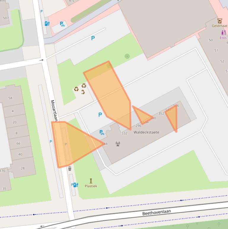 Kaart van postcodegebied 2555KT.