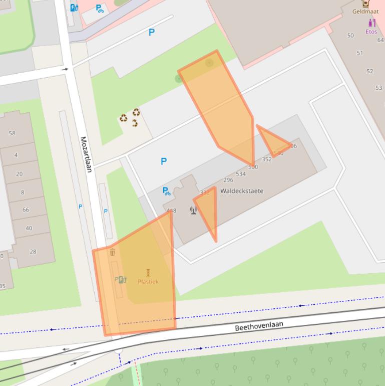 Kaart van postcodegebied 2555KV.