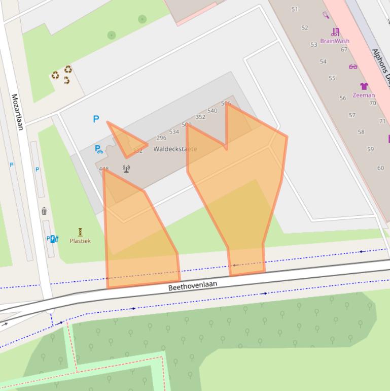 Kaart van postcodegebied 2555KW.