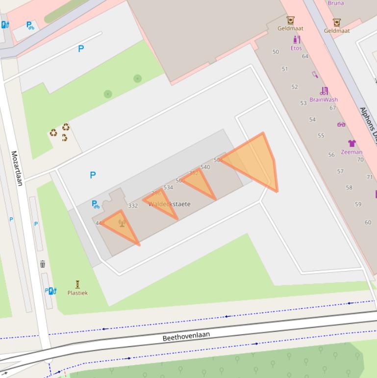 Kaart van postcodegebied 2555KX.