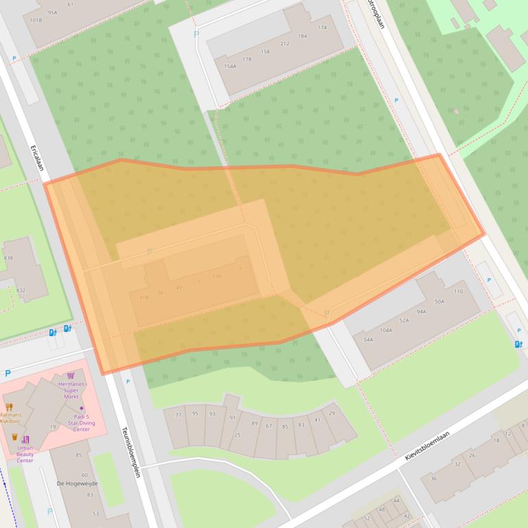 Kaart van postcodegebied 2555LD.