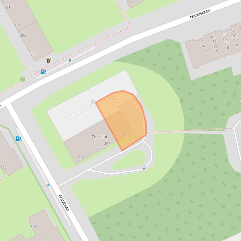 Kaart van postcodegebied 2555LK.