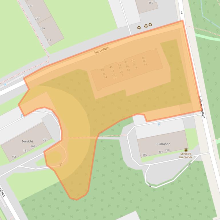 Kaart van postcodegebied 2555LT.