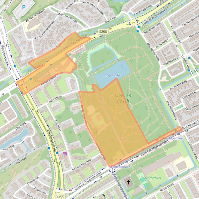 Kaart van postcodegebied 2555MA.