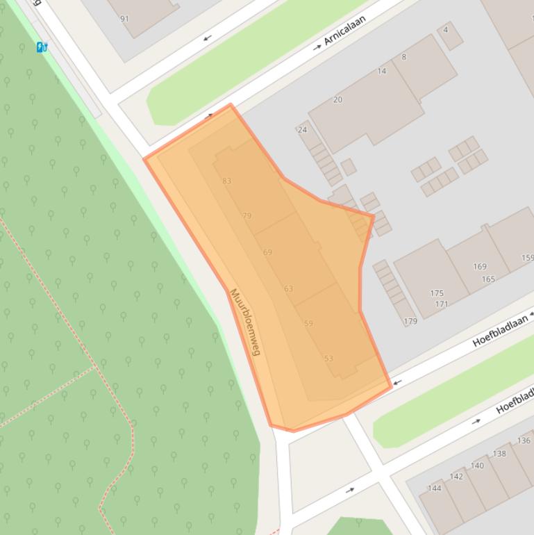 Kaart van postcodegebied 2555NC.