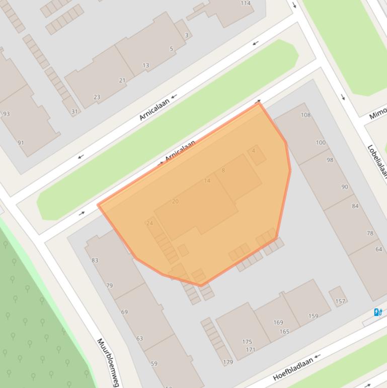 Kaart van postcodegebied 2555NS.