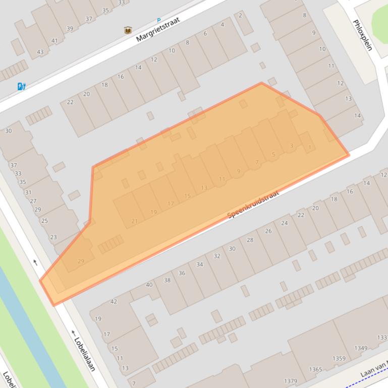 Kaart van postcodegebied 2555PN.