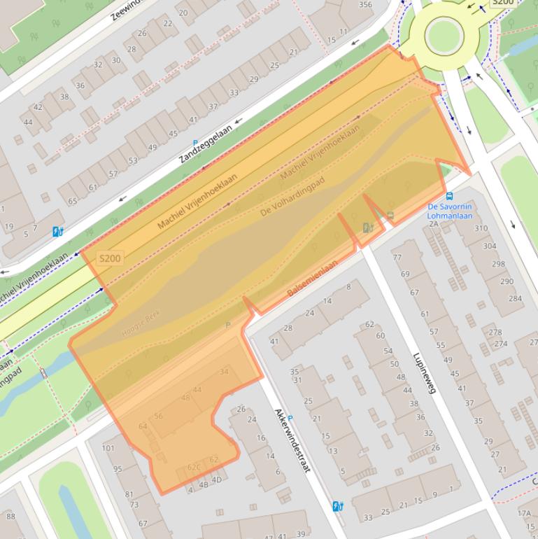 Kaart van postcodegebied 2555RB.