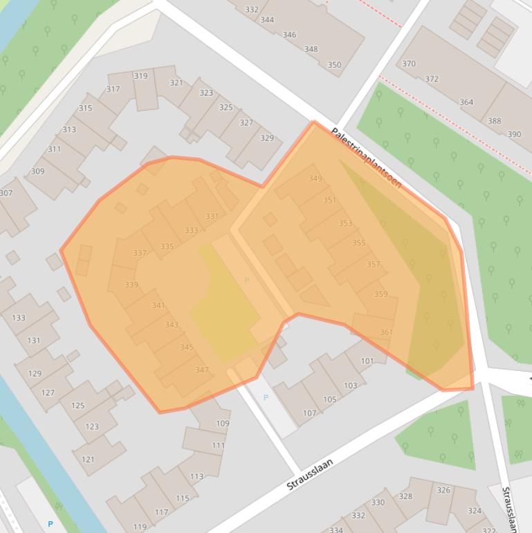 Kaart van postcodegebied 2555SE.