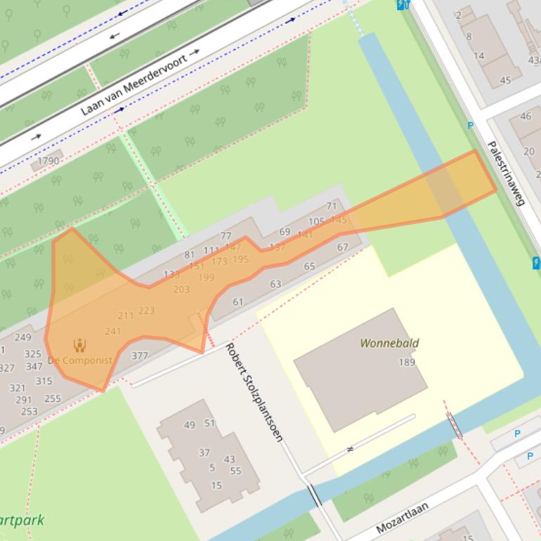 Kaart van postcodegebied 2555SH.