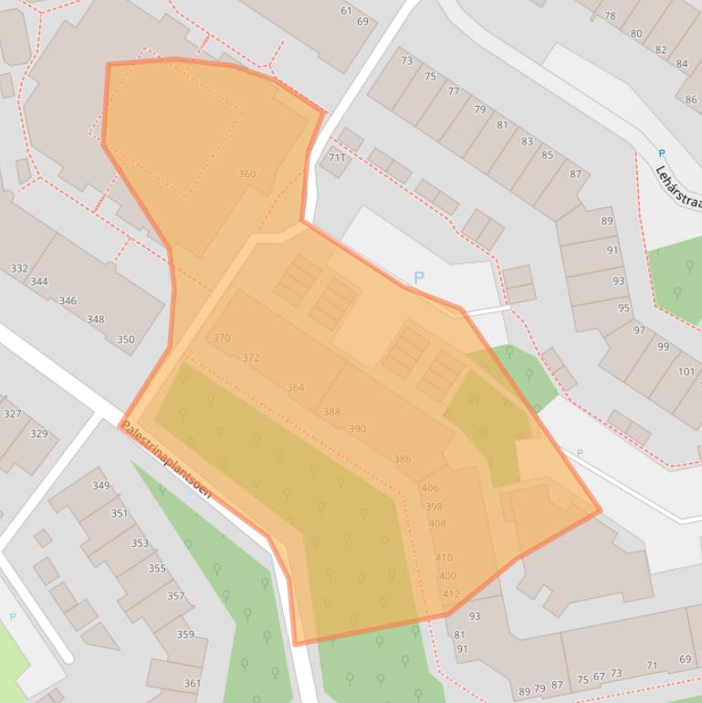 Kaart van postcodegebied 2555SZ.