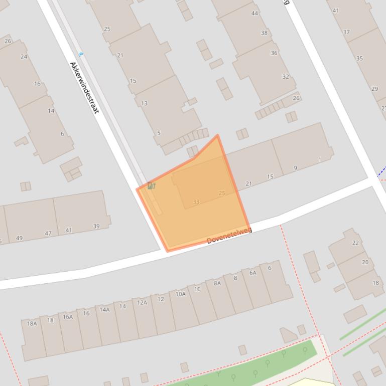 Kaart van postcodegebied 2555TB.