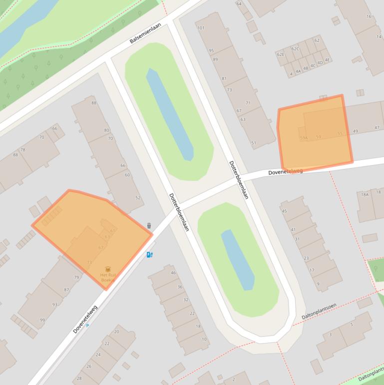 Kaart van postcodegebied 2555TD.