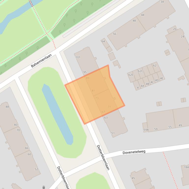 Kaart van postcodegebied 2555TL.