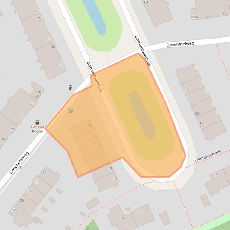 Kaart van postcodegebied 2555TP.