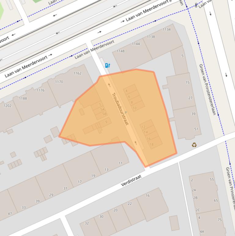 Kaart van postcodegebied 2555VA.