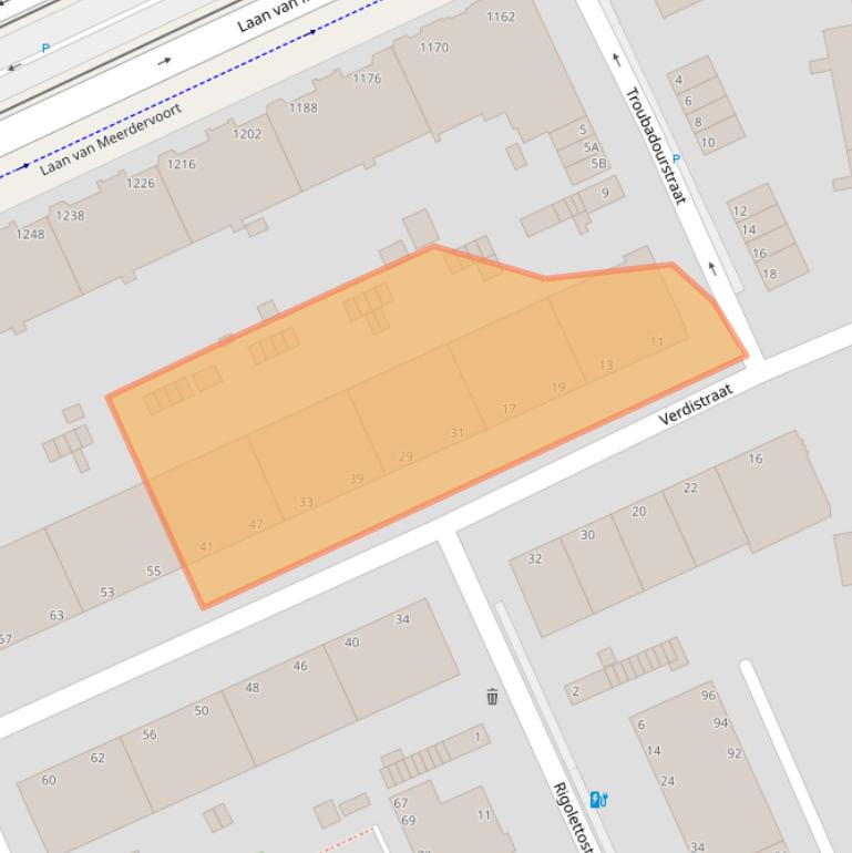 Kaart van postcodegebied 2555VB.