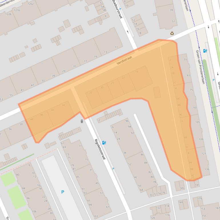 Kaart van postcodegebied 2555VD.