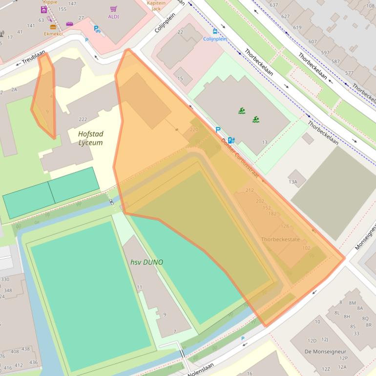 Kaart van postcodegebied 2555VX.