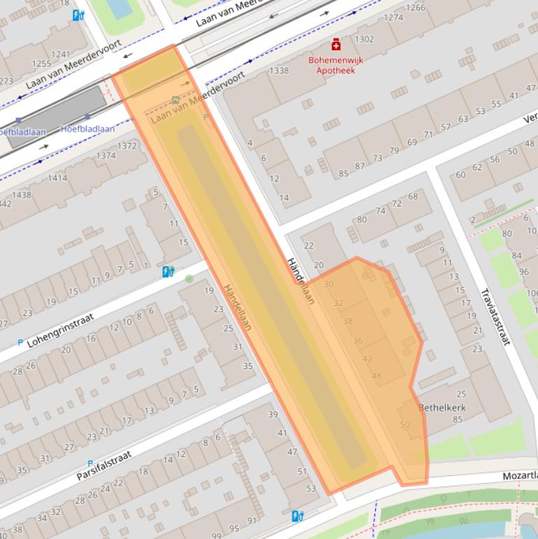 Kaart van postcodegebied 2555WE.