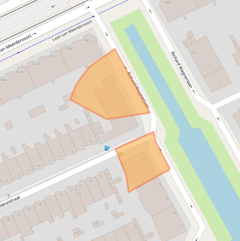 Kaart van postcodegebied 2555WS.