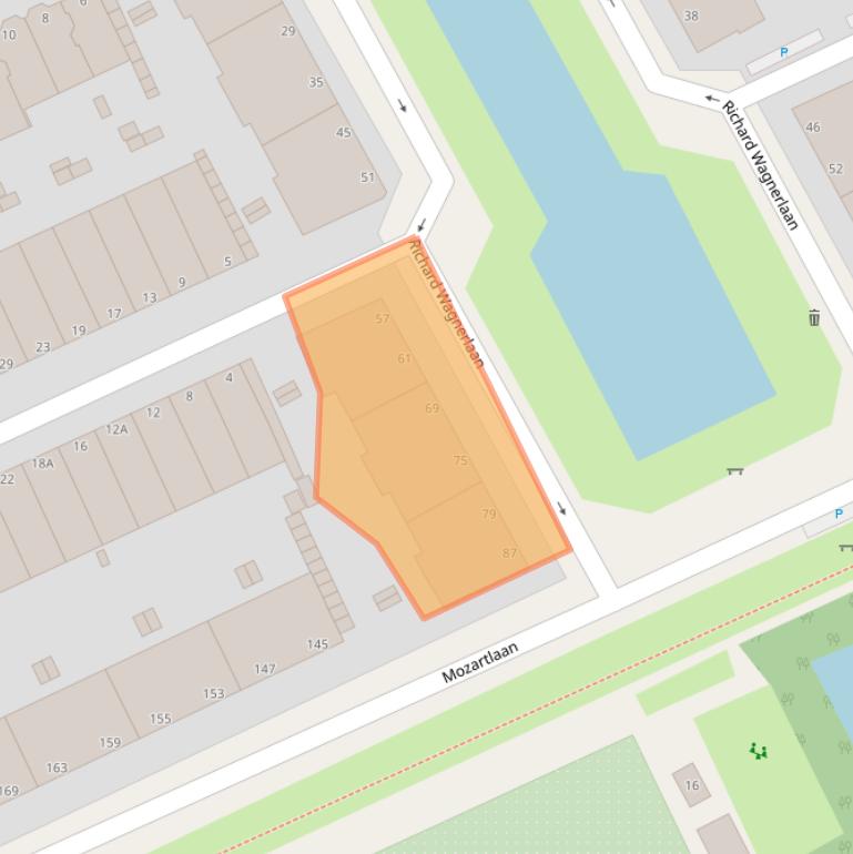 Kaart van postcodegebied 2555WV.