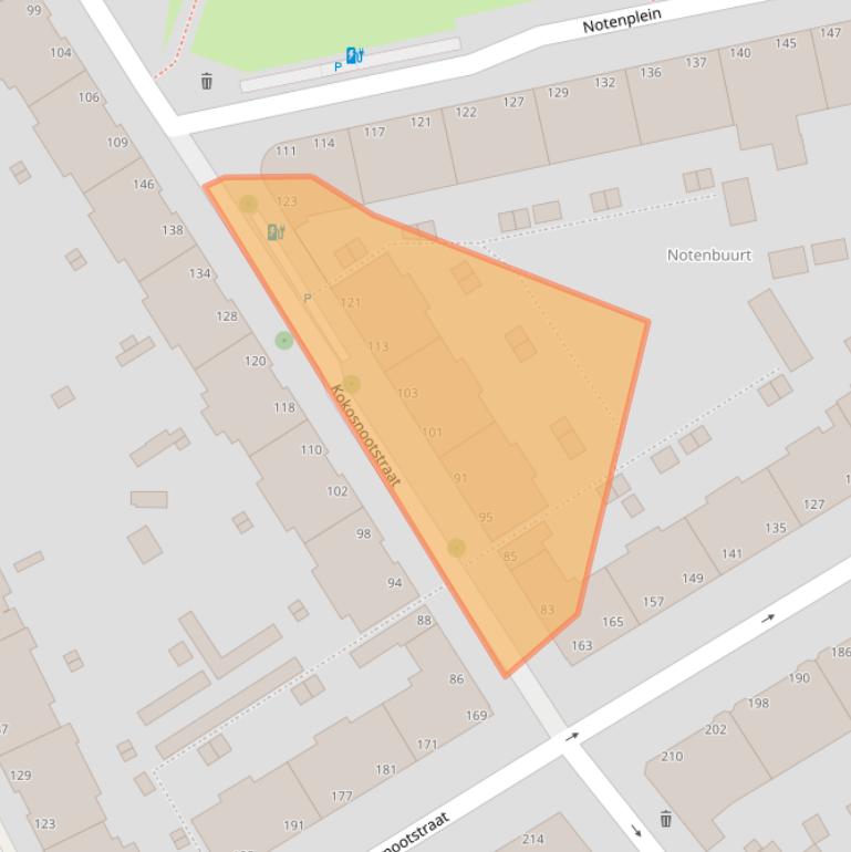 Kaart van postcodegebied 2555XC.