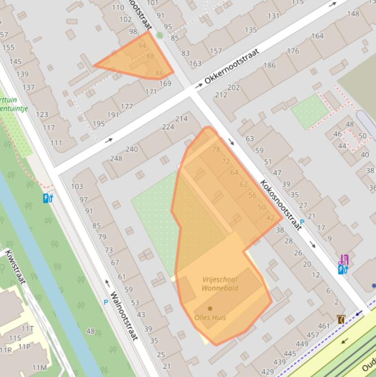 Kaart van postcodegebied 2555XE.