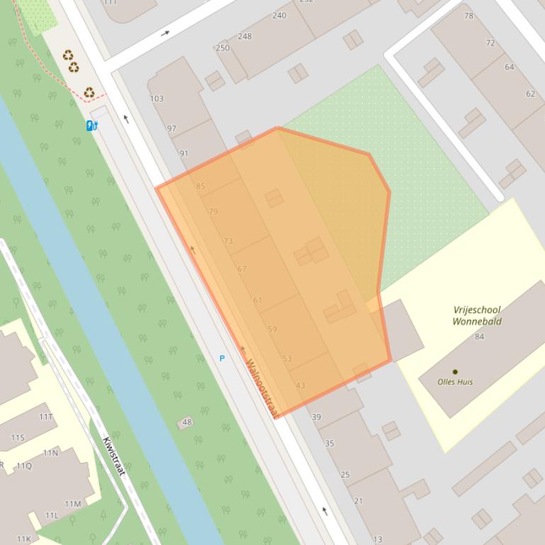 Kaart van postcodegebied 2555XJ.