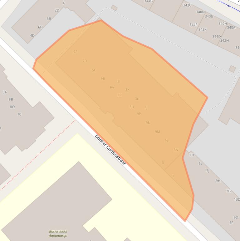 Kaart van postcodegebied 2555XT.