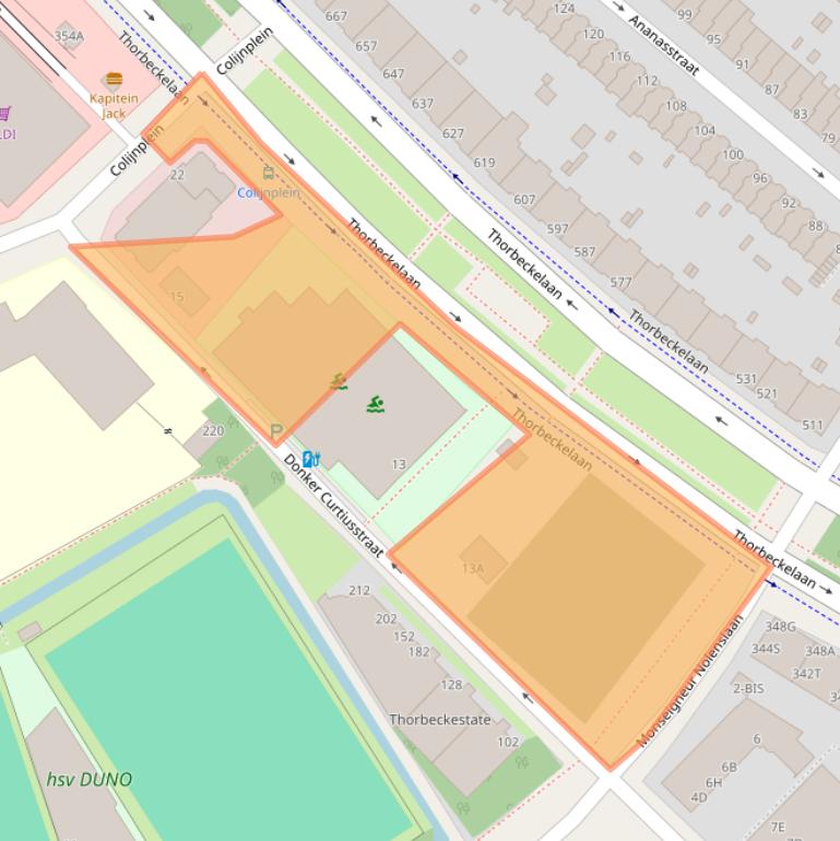 Kaart van postcodegebied 2555XV.