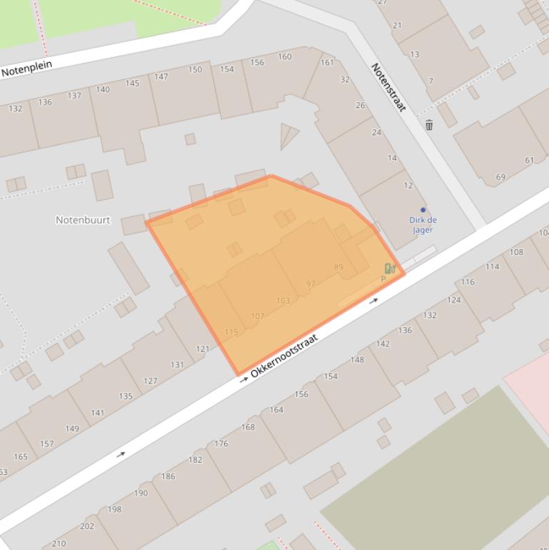 Kaart van postcodegebied 2555ZC.