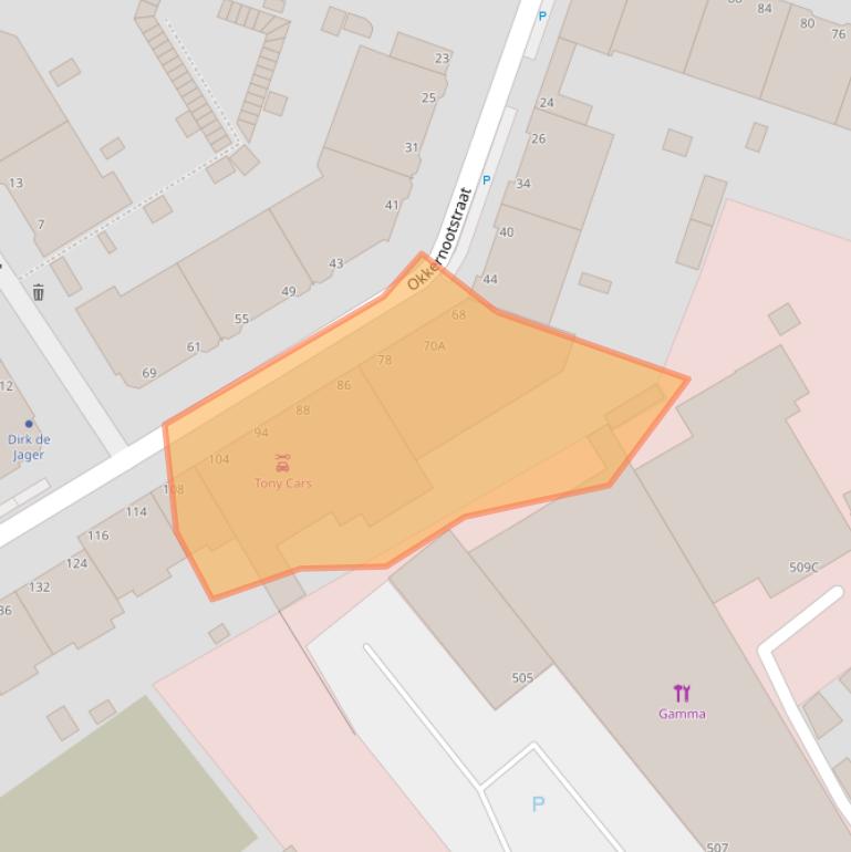 Kaart van postcodegebied 2555ZJ.