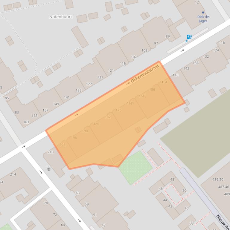 Kaart van postcodegebied 2555ZL.