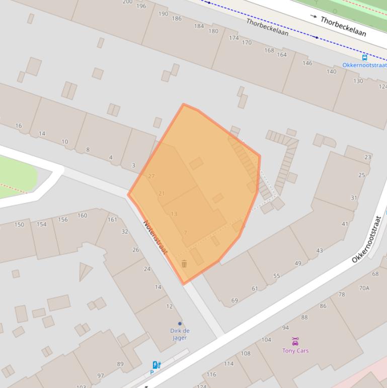 Kaart van postcodegebied 2555ZN.