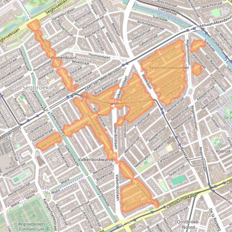 Kaart van postcodegebied 2561.