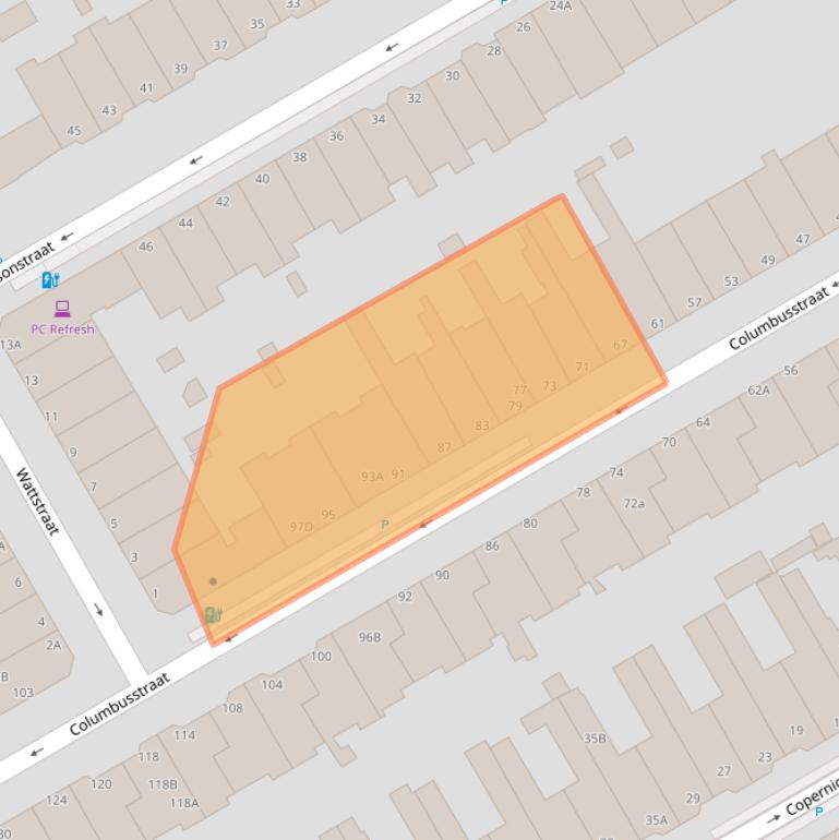 Kaart van postcodegebied 2561AC.