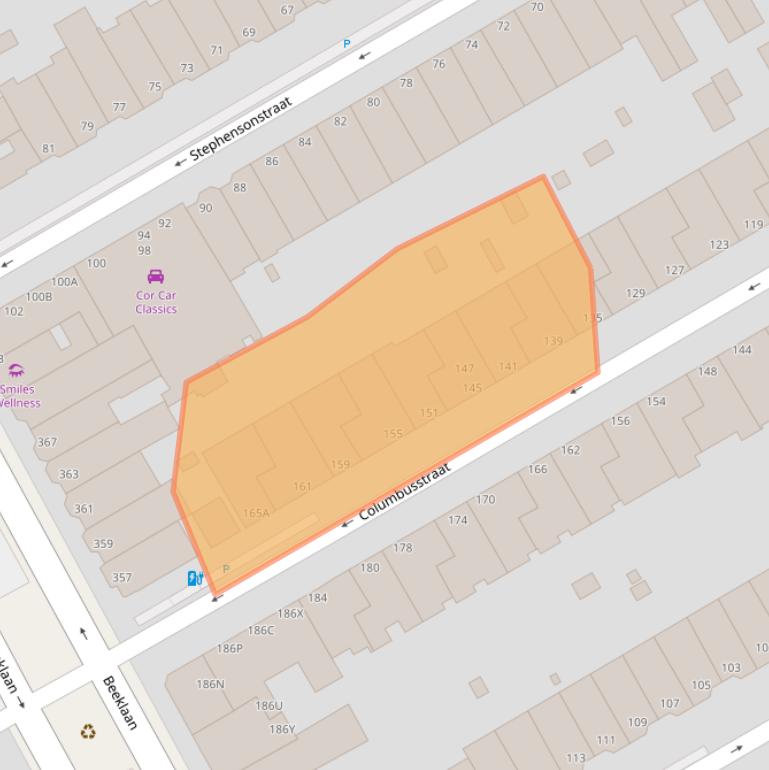 Kaart van postcodegebied 2561AE.