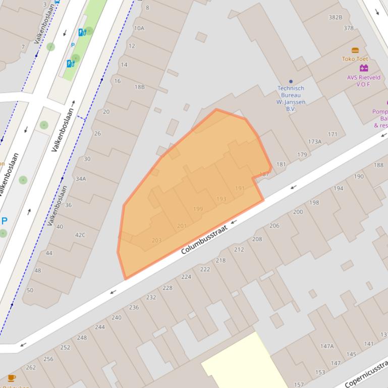 Kaart van postcodegebied 2561AH.