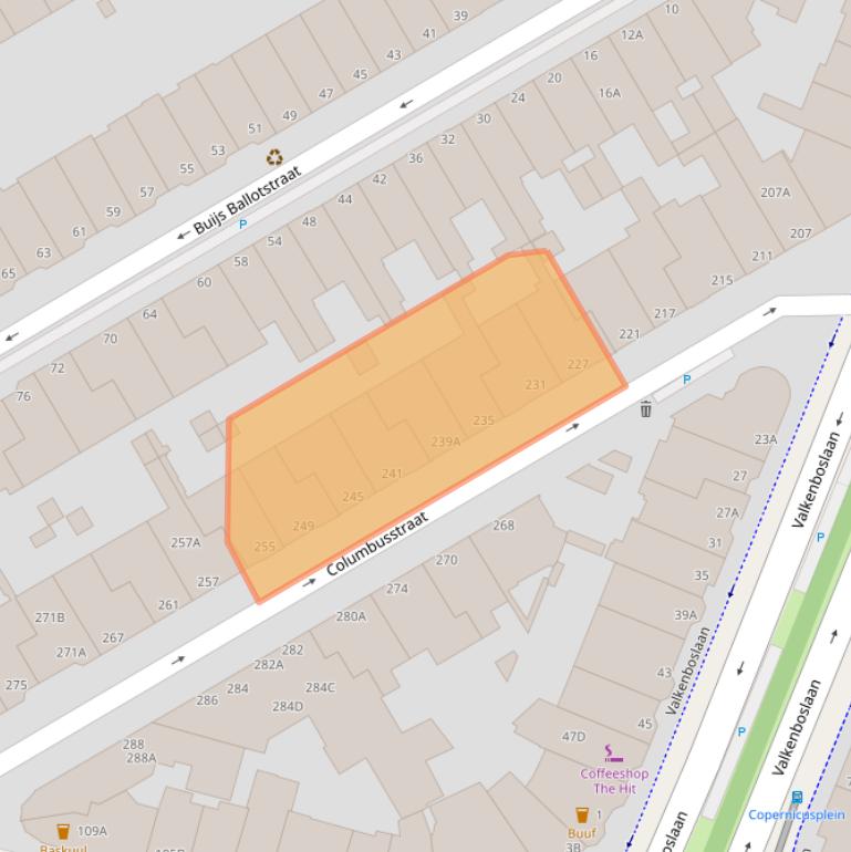 Kaart van postcodegebied 2561AK.