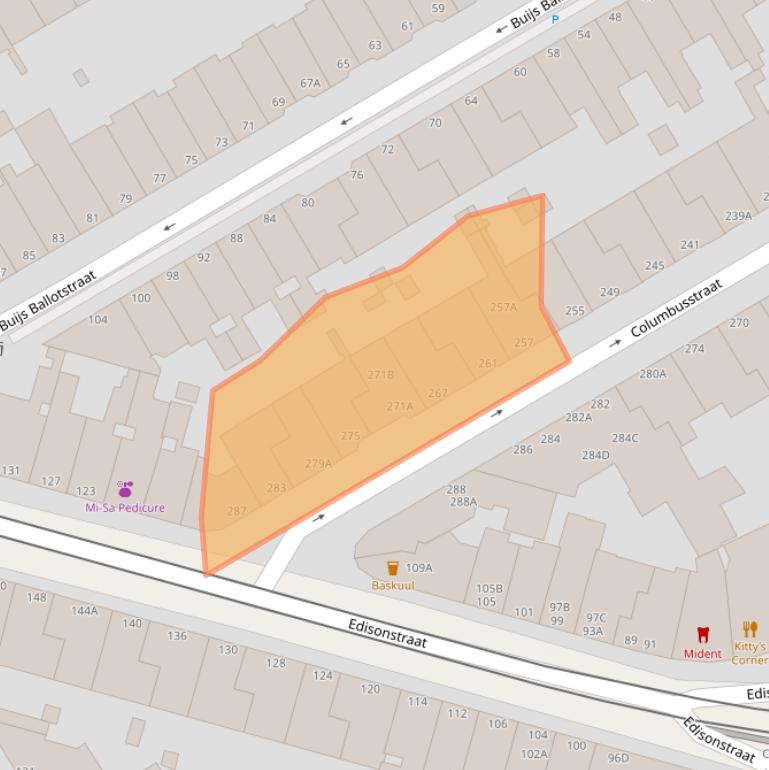 Kaart van postcodegebied 2561AL.