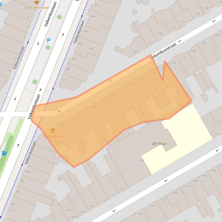 Kaart van postcodegebied 2561AW.