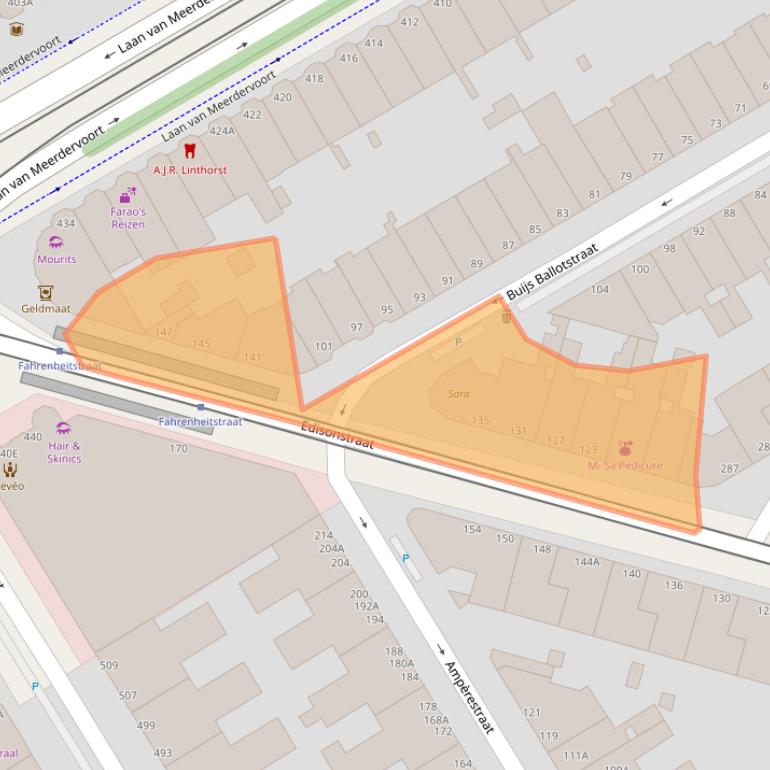 Kaart van postcodegebied 2561BD.