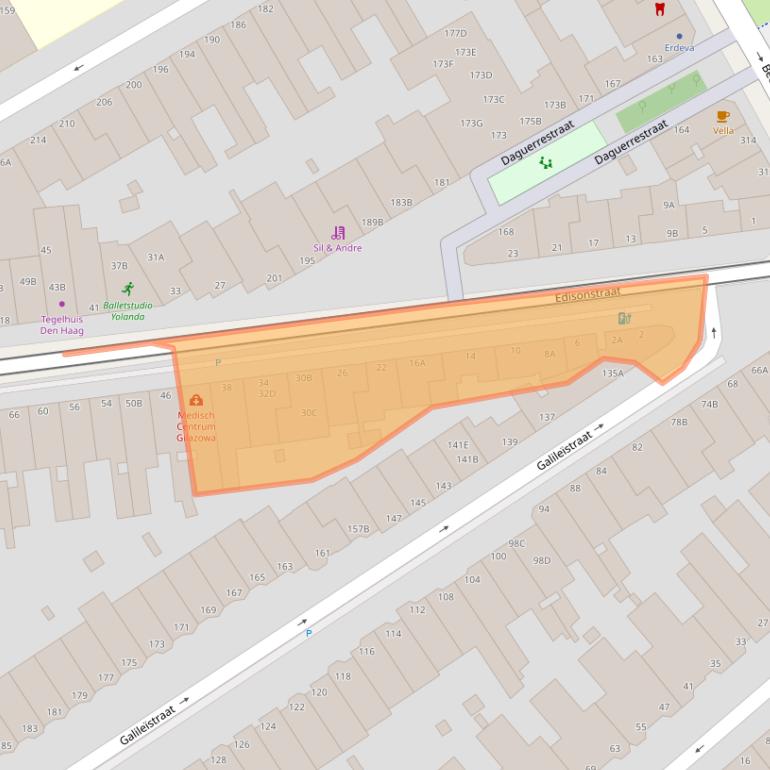 Kaart van postcodegebied 2561BE.