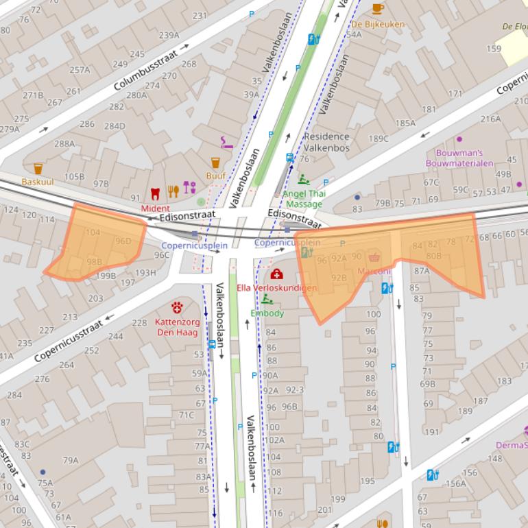 Kaart van postcodegebied 2561BH.