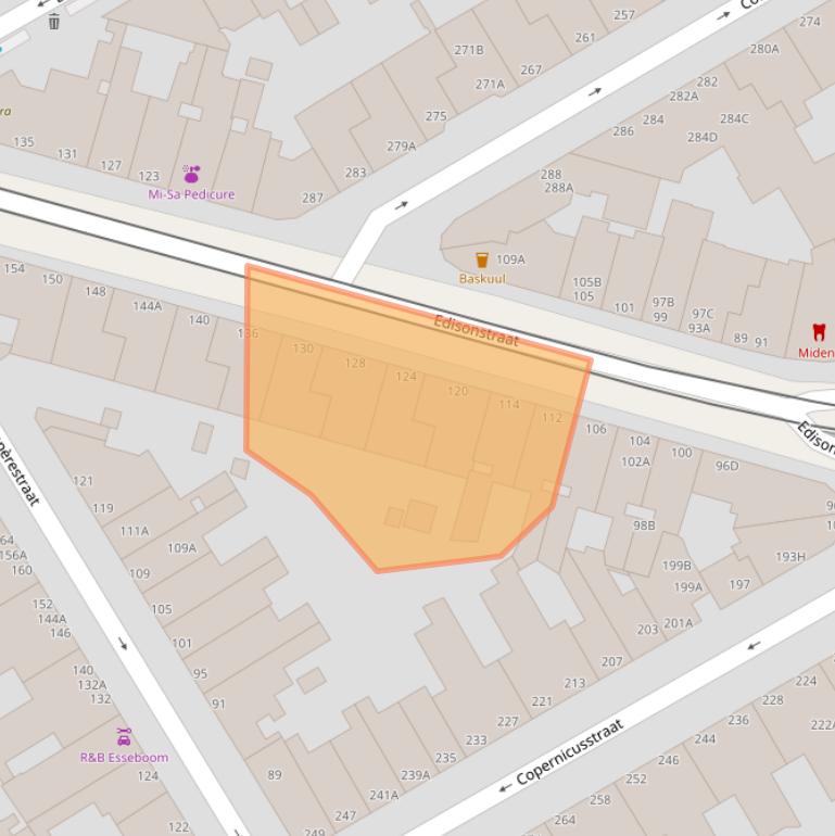 Kaart van postcodegebied 2561BJ.