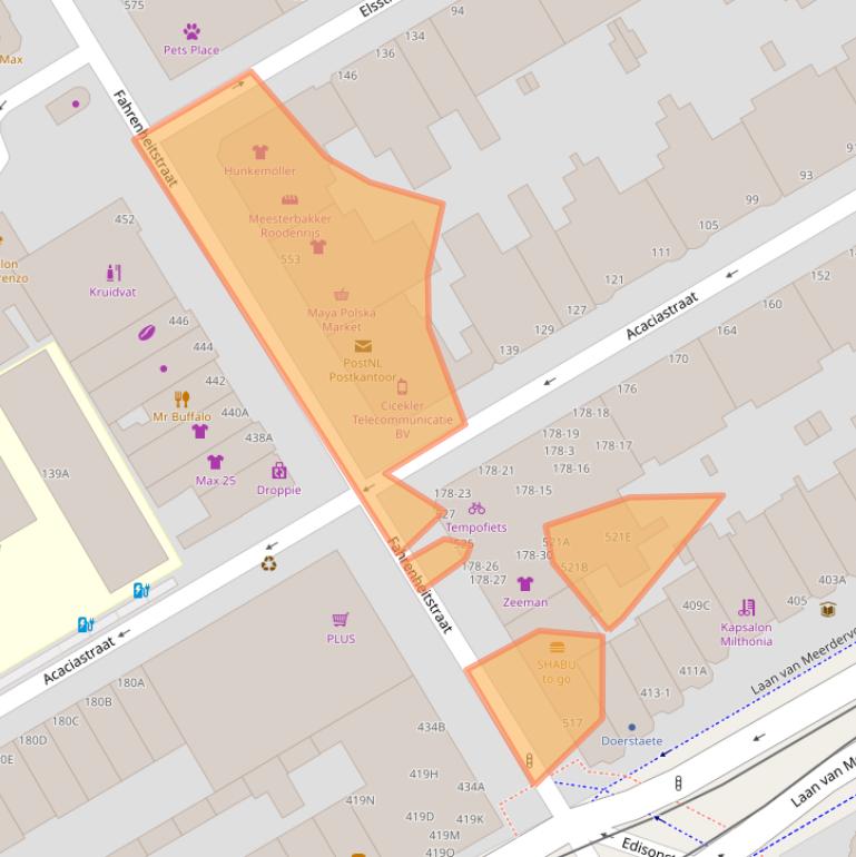 Kaart van postcodegebied 2561DA.