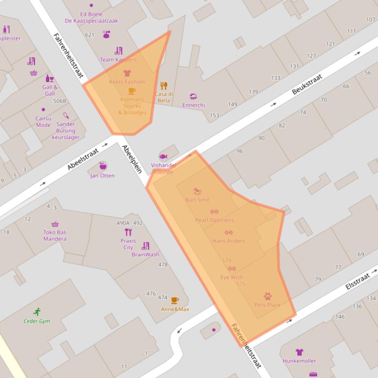 Kaart van postcodegebied 2561DB.