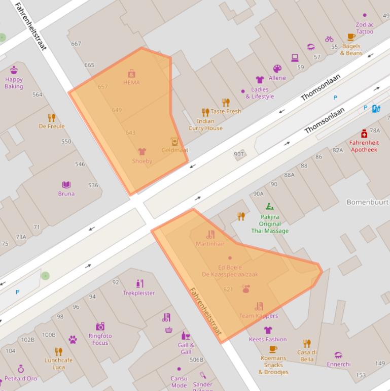 Kaart van postcodegebied 2561DC.