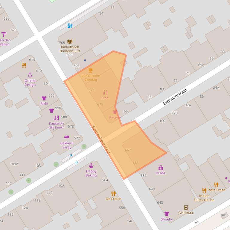 Kaart van postcodegebied 2561DD.